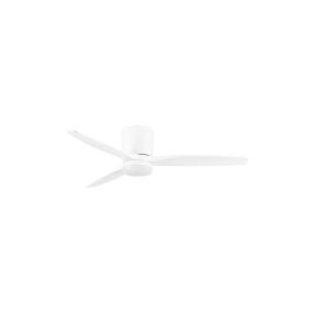 Nova Luce Aloa - Deckenventilator mit Licht und Fernbedienung - Ø 132 x 27,5 cm - 18W LED inkl. - Sand Weiß und Weiß holz