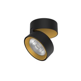 Nova Luce Universal - Aufbaustrahler - Ø 9,5 x 7 cm - 20W LED inkl. - sandgold und schwarz