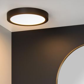 Lucide Brice-Led - Deckenleuchte - Ø 30 x 3,9 cm - 30W dimmbare LED inkl - IP44 - schwarz