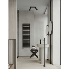 Nova Luce Mao - Aufbaustrahler 2L -  5,5 x 16,5 x 26 cm - IP44 - sand schwarz