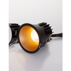 Nova Luce Luela - Einbaustrahler - Ø 85 mm - Einbaugröße 75 mm - 13W LED inkl. - schwarz und gold - 2700K