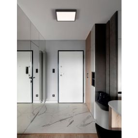 Nova Luce Itos - deckenleuchte - 40 x 40 x 4,5 cm - 32W LED inkl. - sand schwarz