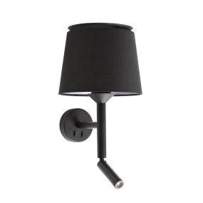 Faro Savoy - Wandleuchte mit Schalter - 23 x 26,5 x 49,9 cm - 3W LED inkl. - mattschwarz
