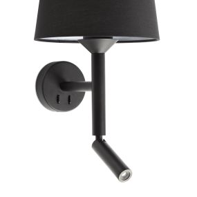 Faro Savoy - Wandleuchte mit Schalter - 23 x 26,5 x 49,9 cm - 3W LED inkl. - mattschwarz