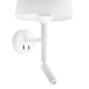 Faro Savoy - Wandleuchte mit Schalter - 23 x 26,5 x 49,9 cm - 3W LED inkl. - matt weiß