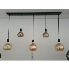 Leuchtenkönig Ensemble - Hängeleuchte 5L - 130 x 10 x 150 cm - schwarz