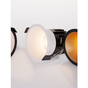 Nova Luce Luela - Einbaustrahler - Ø 85 mm - Einbaumaß 75 mm - 13W LED inkl. - weiß - 2700K