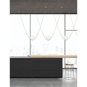 Nova Luce Vitton - Hängeleuchte - 150 x 20 x 120 cm - Messing und weiß