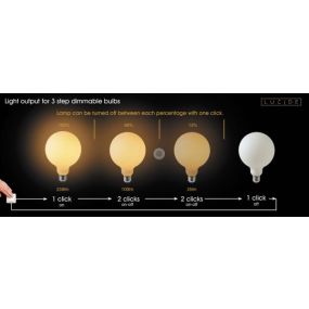 Lucide LED-Lampe - Ø 8 x 12,2 cm - E27 - 8W - 3 StepDim - 2700K bis 2200K - Opal