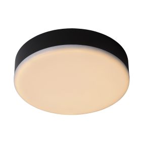 Lucide Ceres-LED - Badezimmer-Deckenleuchte - Ø 21,5 x 5 cm - 30W dimmbare LED inkl. - IP44 - schwarz