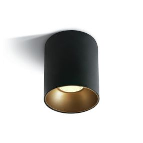 ONE Light Retro Dark Light Cylinders - Aufbaustrahler 1L - Ø 11,5 x 12,5 cm - 30W LED inkl. - schwarz