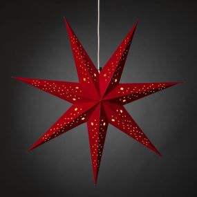 Konstsmide Weihnachtsbeleuchtung - Papier 7-Sterne - 78 x 19 x 78 cm - rot