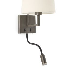 Faro Frame - Wandleuchte mit Schalter - 21,5 x 28 x 17,6 cm - 3W LED inkl. - beige und altgold