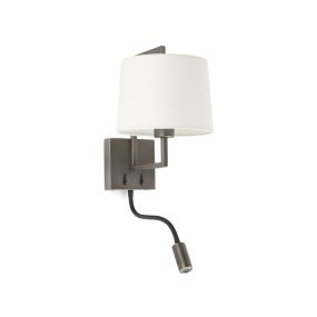 Faro Frame - Wandleuchte mit Schalter - 21,5 x 28 x 17,6 cm - 3W LED inkl. - weiß und altgold