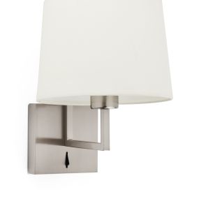 Faro Frame - Wandleuchte mit Schalter - 21,5 x 28 x 17,6 cm - beige und nickel matt