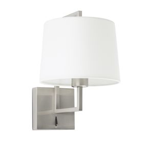 Faro Frame - Wandleuchte mit Schalter - 21,5 x 28 x 17,6 cm - weiß und nickel matt