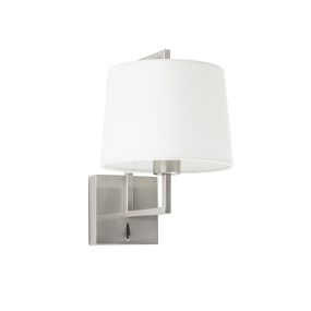 Faro Frame - Wandleuchte mit Schalter - 21,5 x 28 x 17,6 cm - weiß und nickel matt