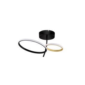 Nova Luce Imar - deckenleuchte - Ø 51 x 29 cm - 30W dimmbar LED inkl. - sand schwarz und gold