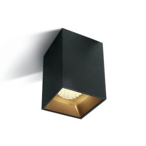 ONE Light Retro Dark Light Square Cylinders - Aufbaustrahler 1L - 7,3 x 7,3 x 9,5 cm - 12W LED inkl. - schwarz
