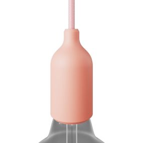 Creative Cables - Silikon E27 Lampenhalterung mit verstecktem Kabelclip - Ø 4,4 x 9,2 cm - lachsfarben