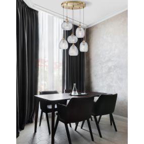 Nova Luce Vario - Pendelleuchte - Ø 50 x 120 cm - Gold satiniert und transparent