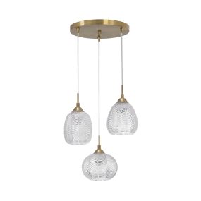Nova Luce Vario - Pendelleuchte - Ø 39 x 120 cm - Gold satiniert und transparent