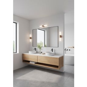 Nordlux Helva Double Basic - Wandleuchte - 10,6 x 5,7 x 42,5 cm - 9W LED inkl. - IP44 - holzfolie