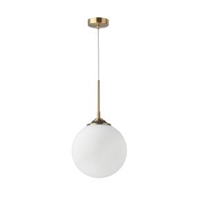 Nova Luce Athena - Pendelleuchte - Ø 25 x 120 cm - Weiß und Messing