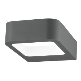 Nova Luce Acqua - Außenwandleuchte - 12 x 18 x 5 cm - 6W LED inkl. - IP54 - dunkelgrau