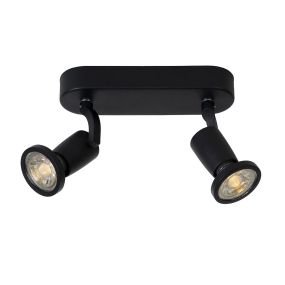 Lucide Jaster 2 - Aufbaustrahler - 20 x 6 x 15,5 cm - 2 x 5W LED inkl. - schwarz
