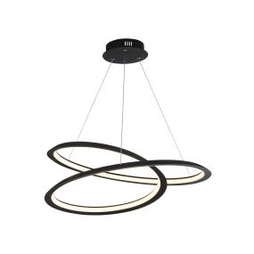 Searchlight Swirl - Pendelleuchte - 61 x 60 x 120 cm - 43W dimmbare LED inkl. - Sand schwarz und weiß