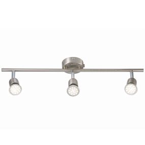 Nordlux Avenue - Aufbaustrahler 3L - Ø 3,6 x 10 x 56,5 cm - gebürsteter Stahl