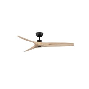 Nova Luce Ninemia - Deckenventilator mit Fernbedienung - Ø 132 cm - schwarz und Naturholz