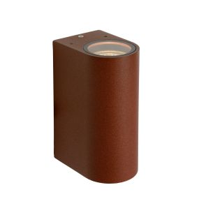 Lucide Boogy - Außenwandleuchte - 6,8 x 9,3 x 15 cm - IP44 - rostig