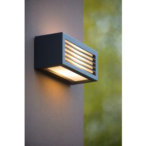 Lucide Dimo - Außenwandleuchte - 25 x 11 x 11 cm - IP54 - schwarz