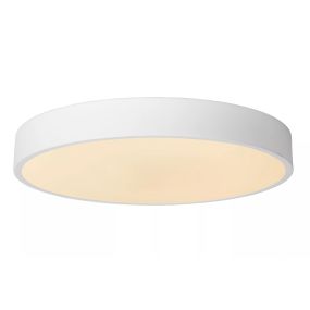 Lucide Unar - Deckenleuchte - Ø 39,50 x 5 cm - 24W dimmbare LED inkl - 3 Stufen Dimmer - weiß