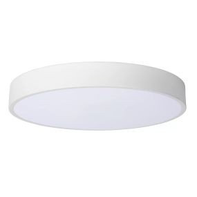 Lucide Unar - Deckenleuchte - Ø 39,50 x 5 cm - 24W dimmbare LED inkl - 3 Stufen Dimmer - weiß