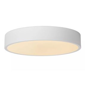 Lucide Unar - Deckenleuchte - Ø 30 x 5 cm - 18W dimmbare LED inkl - 3 Stufen Dimmer - weiß