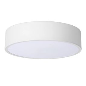 Lucide Unar - Deckenleuchte - Ø 20 x 5 cm - 12W dimmbare LED inkl - 3 Stufen Dimmer - weiß