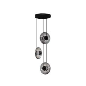 Nova Luce Ballet - Hängelampe - Ø 35 x 169 cm - 24W dimmbar LED inkl. - sand schwarz und rauchgrau