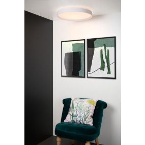 Lucide Nuria - Deckenleuchte - Ø 50 x 7,5 cm - 36W LED inkl. - 3 Stufen dimmbar - weiß