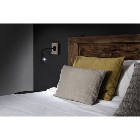 Faro Mood - Wandleuchte - 13 x 26 x 13 cm - 2W LED inkl. - schwarz und braun