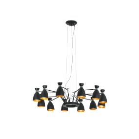 Faro Retro - Hängeleuchte - Ø 132 x 45 cm - schwarz und kupfer