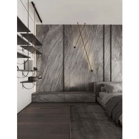 Nova Luce Sima - wandleuchte - Ø 8 x 216 cm - 30W LED inkl. - matt schwarz