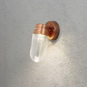 Konstsmide Vega - Außenwandleuchte - 11,5 x 18,5 x 24,5 cm - IP54 - Kupfer und transparent