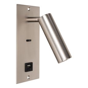 Projectlight Victoria USB - Wandeinbauleuchte - 8 x 16 x 16 cm - Nickel satiniert