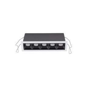 Nova Luce Akira - Einbaustrahler - 14,7 x 4,5 cm - 140 x 37 mm Einbaumaß - 11W LED inkl. - schwarz - warmweiß