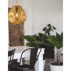 Nova Luce Lava - Hängeleuchte - Ø 25 x 120 cm - gold