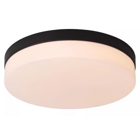 Lucide Biskit - Deckenleuchte mit Bewegungssensor - Ø 34,5 x 7,5 cm - 24W LED inkl. - IP44 - schwarz