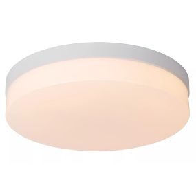 Lucide Biskit - Deckenleuchte mit Bewegungssensor - Ø 34,5 x 7,5 cm - 24W LED inkl. - IP44 - weiß